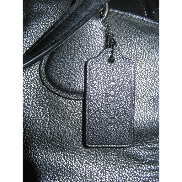 COACH Nolita 2015 Gunmetal Metallic Pebble Leather Satchel Crossbody Tote 35964 - Picture 13 of 16